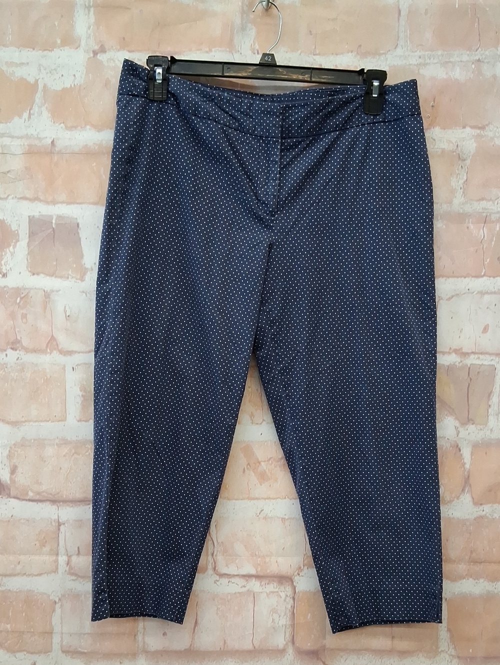 Talbots Navy Microdot Cropped Chinos